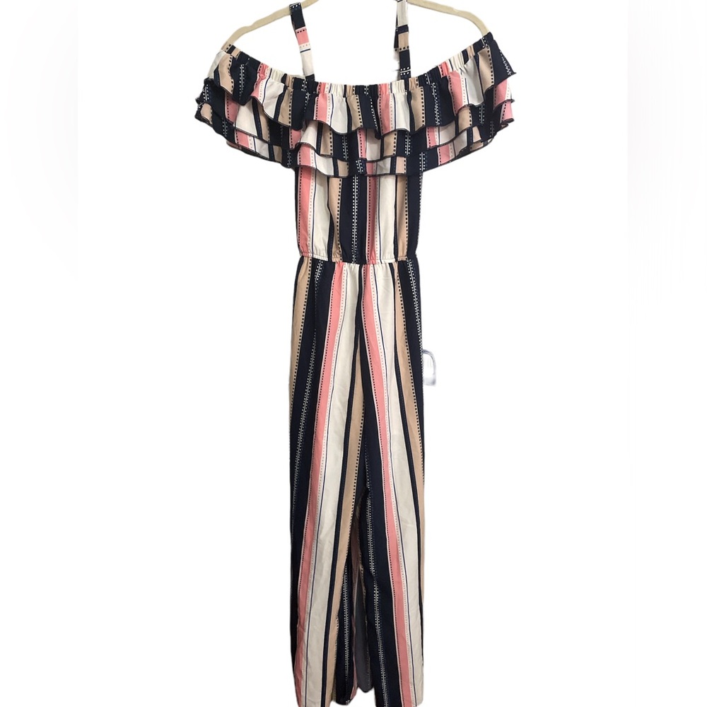 truly me striped jumpsuit.